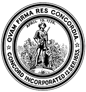 Town Seal Black and White with Minuteman in circle