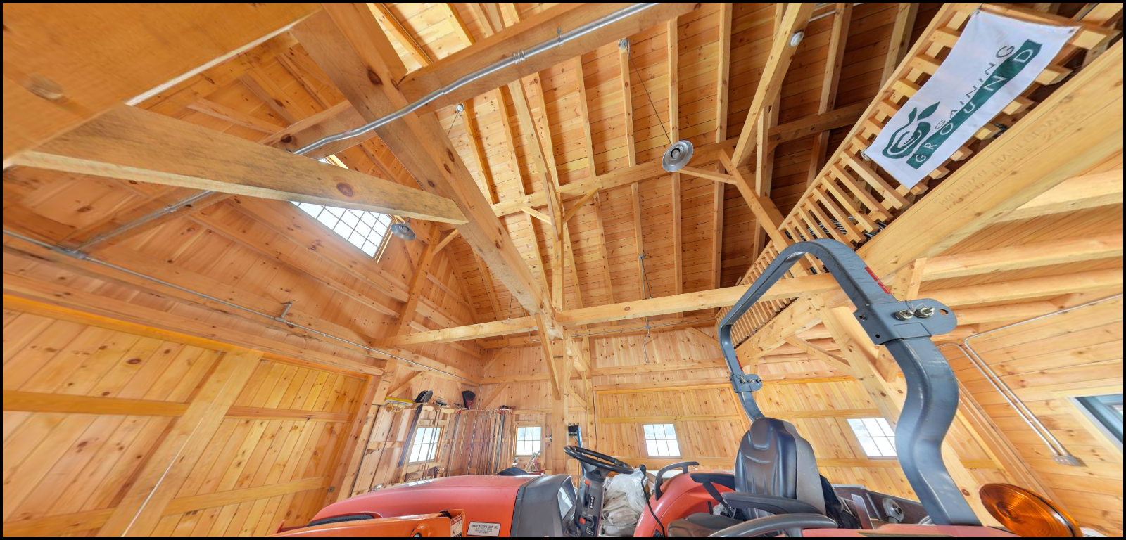 Inside the new barn at Gaining Ground